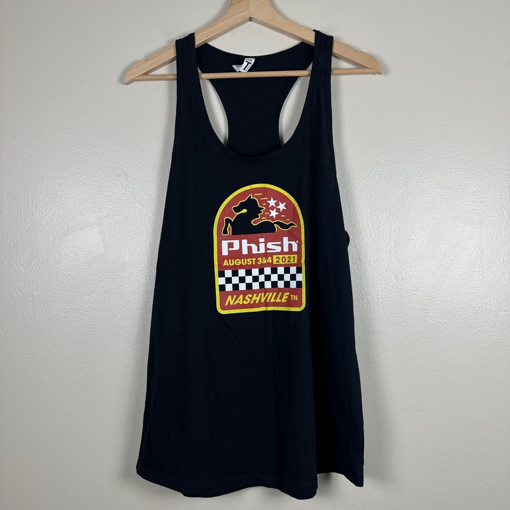 Phish‎ Women's XXL Tank Top Black Nashville 2021 Tour Graphic Racerback NWOT